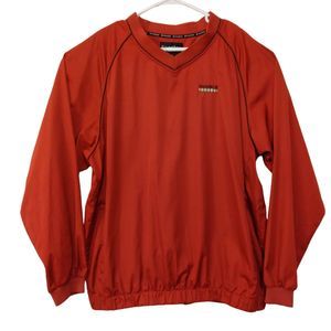 FJ Foot Joy windbreaker golf jacket mens XL Xlarge red long sleeve v-neck casual